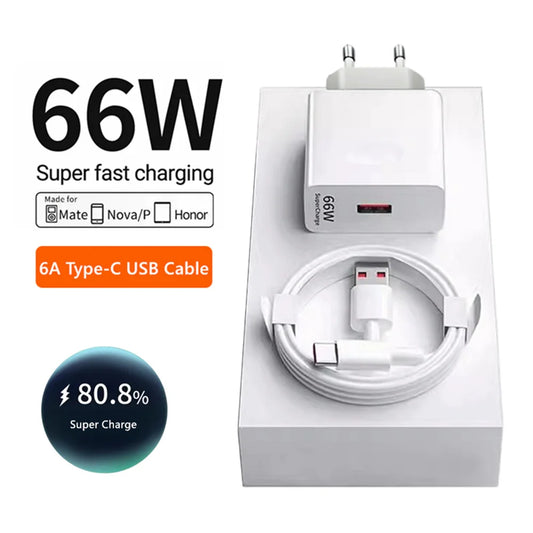 66W Super Fast Charger & 6A USB-C Cable for Huawei Honor Fast Wall Charger Peaceful Pleasures Health and Wellness