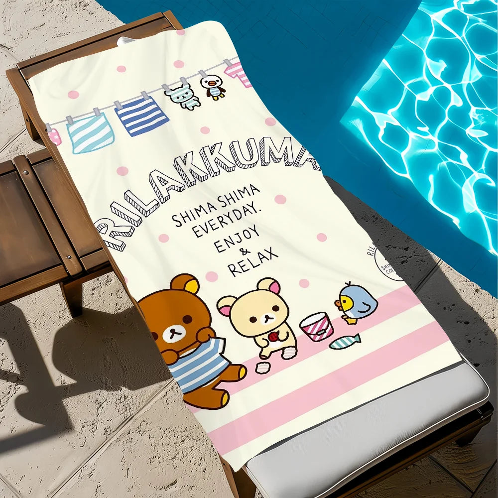Rilakkuma Cartoon Beach Towel | Quick Dry Soft Pool Towel