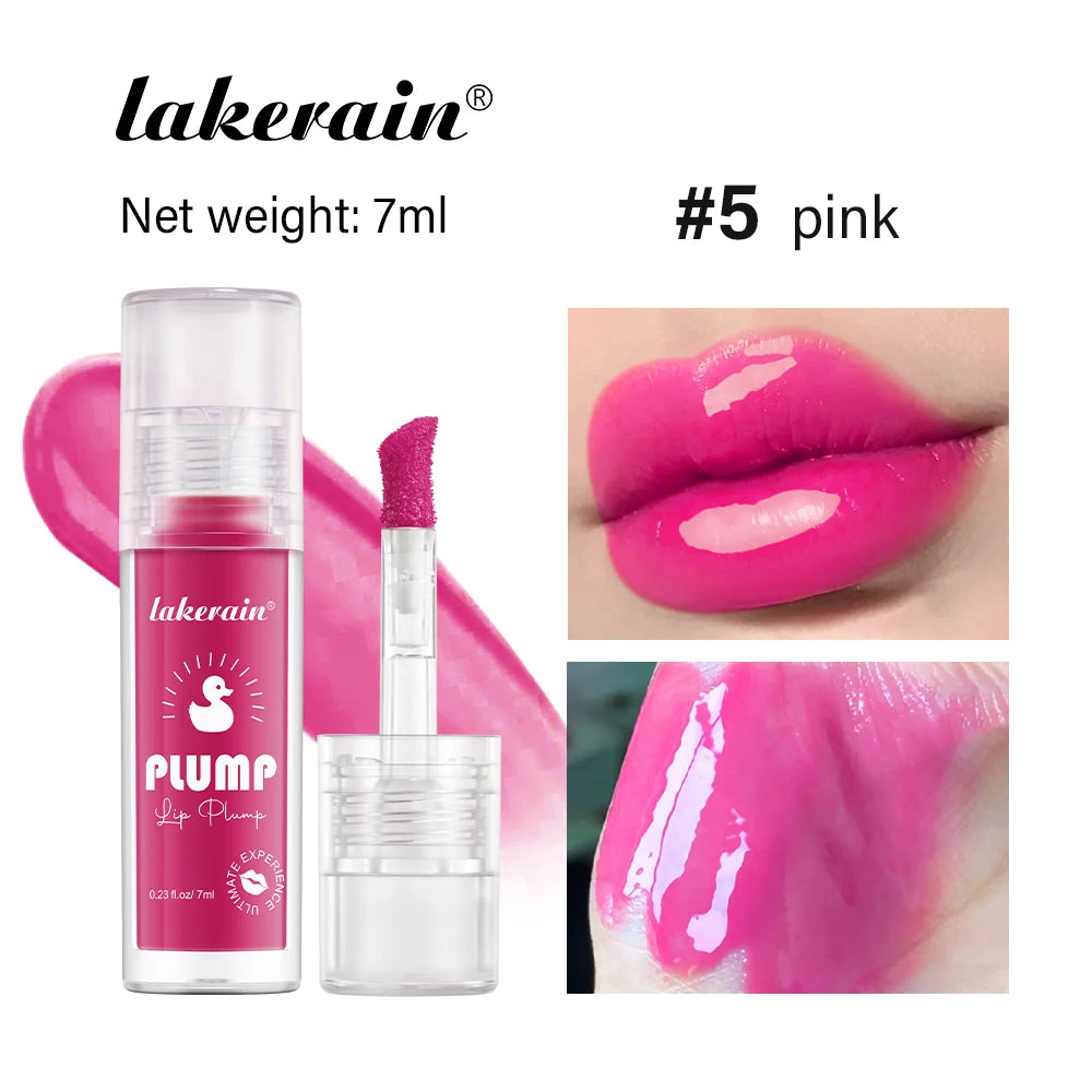 Lakerain Lip Glaze Brightening Lip Color Long-lasting Moisturizing Ginger Root Extract Lip Glaze Texture Hot Plump Lip Gloss Peaceful Pleasures Health and Wellness Pink