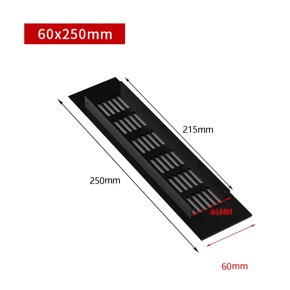 Aluminium Rectangular Cabinet Wardrobe Air Vent Grille Ventilation