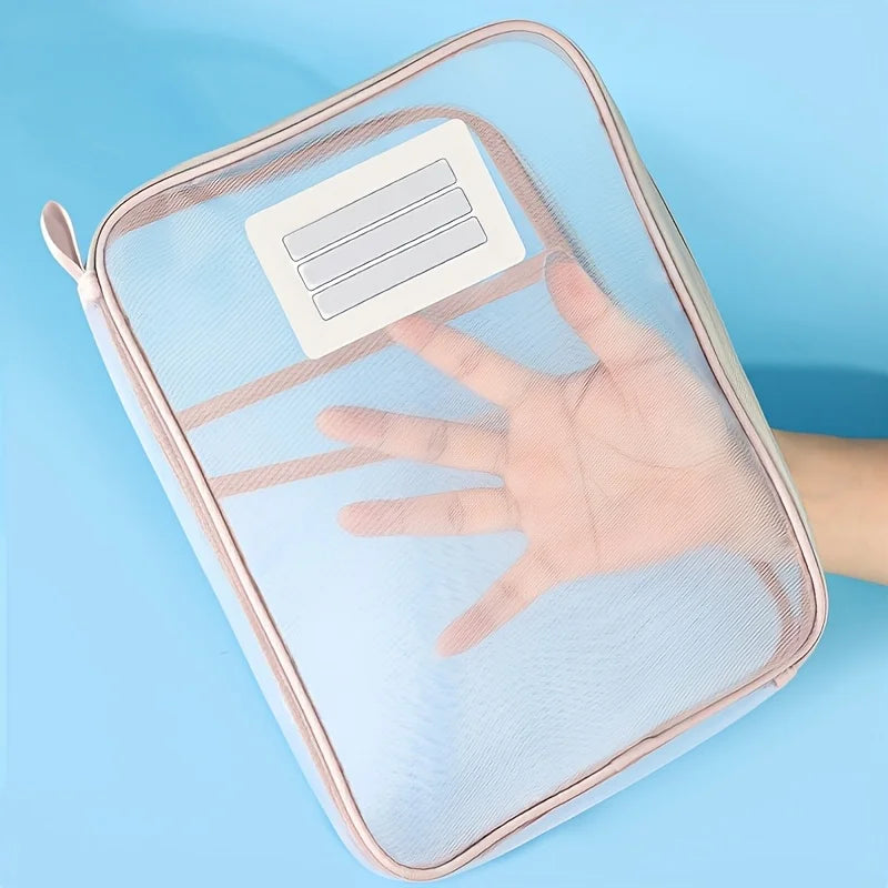 A4 Zipper File Folder – 3-Layer Nylon Mesh Document Organizer