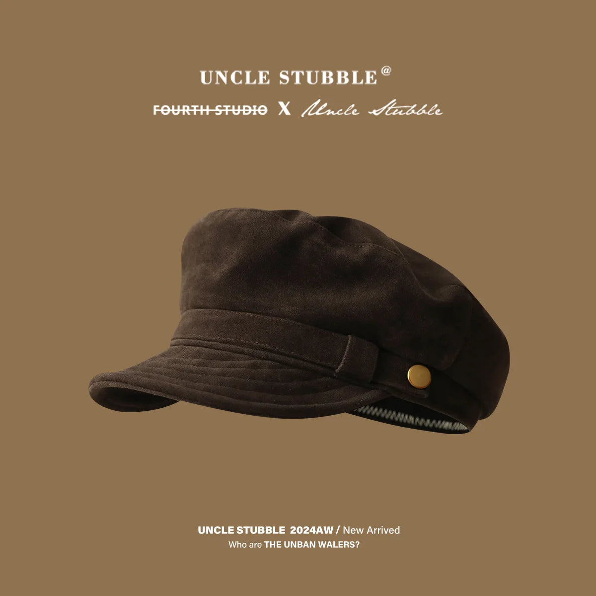 Women's Suede Newsboy Cap | Vintage Flat Top Painter Hat