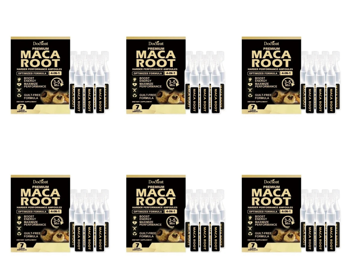 Maca Root Ginseng L-Arginine Liquid Ampoules | 7-Pack Daily