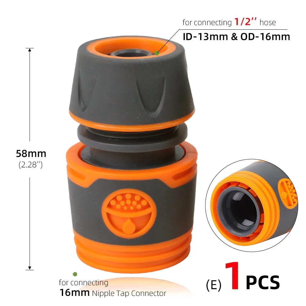 1/4 3/8'' 1/2'' 3/4'' Hose Quick Connecter Plastic Rubber Coupling Tubing Irrigation System Coupler Shut Off Valve Adapter Pipe Peaceful Pleasures Health and Wellness Ex1pcs