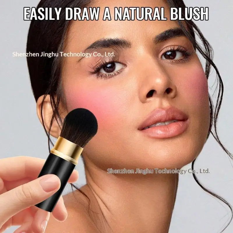 Retractable Cosmetic Brush Portable Face Powder Blusher Foundation Blush Highlight Brush Fiber Hair Handle Brush Female Peaceful Pleasures Health and Wellness