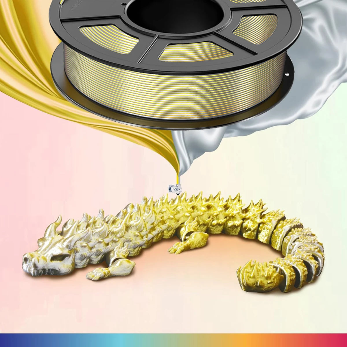 Silk PLA+ Dual Color 3D Filament 1.75mm 250G | DINGSUN 3D