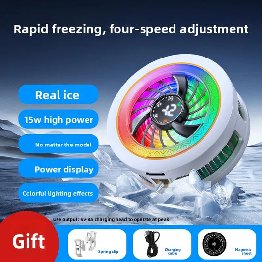 15w cell phone cooler radiator fan magnetic cell phone game cooler phone gaming phone cooler electric portable fridge cooling Peaceful Pleasures Health and Wellness White