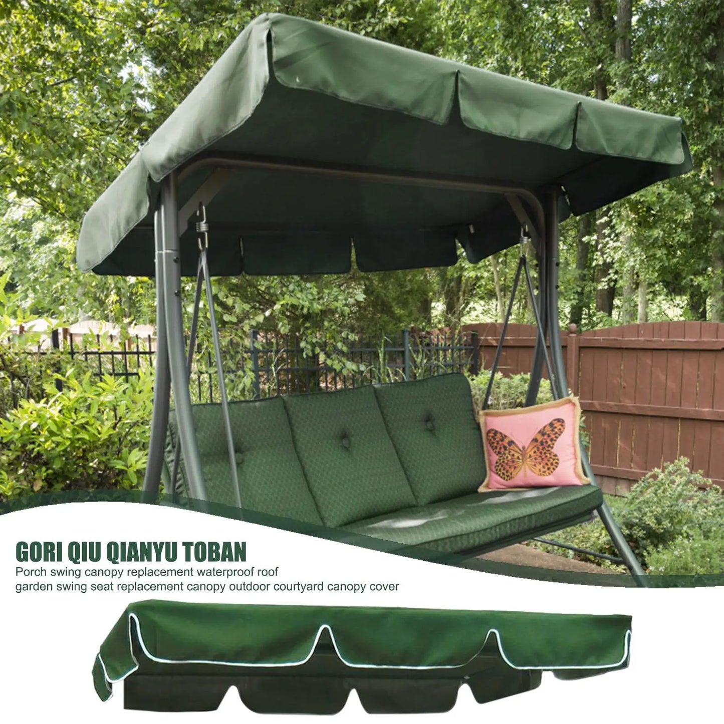 Waterproof UV-Resistant Patio Swing Canopy Replacement Weatherproof Seat Cover Fits Outdoor Swing for Garden Backyard Patio Deck Peaceful Pleasures Health and Wellness
