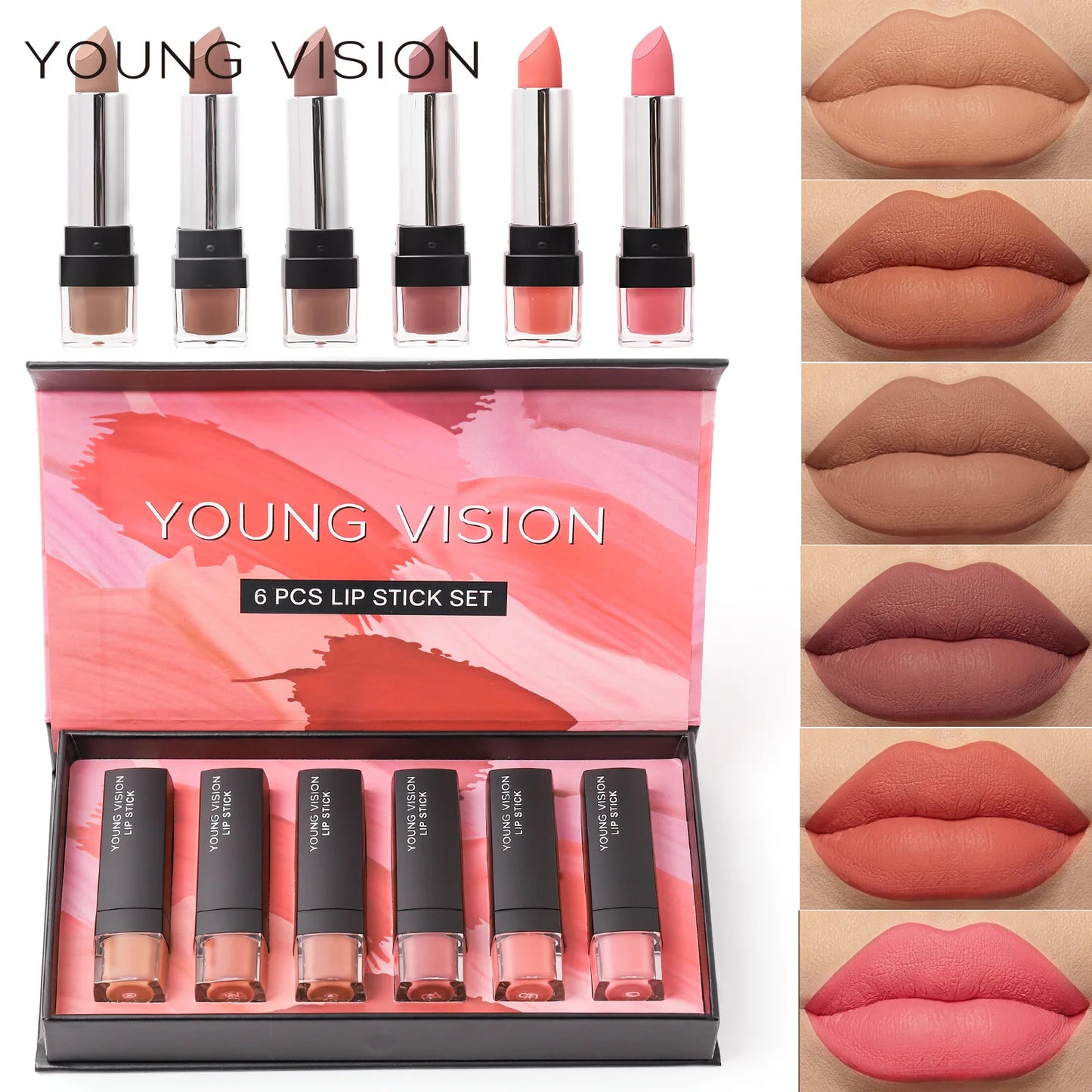 6-Piece Velvet Matte Lipstick Set | Long-Lasting Gift Box