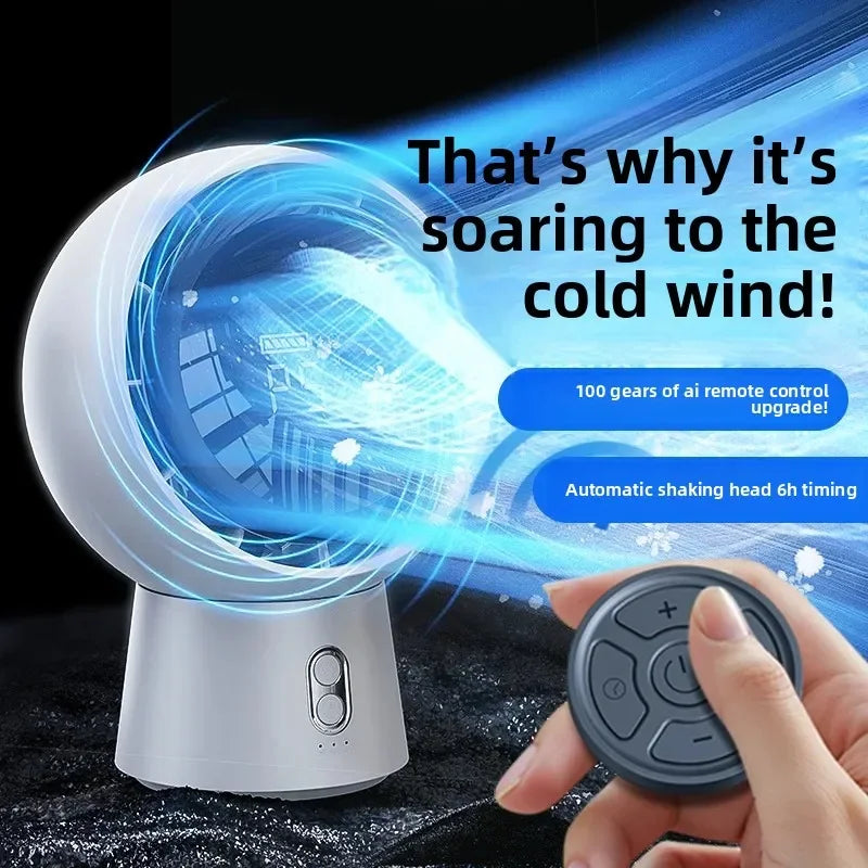 URGGU 100-Speed Rechargeable Mini Desk Fan with Remote