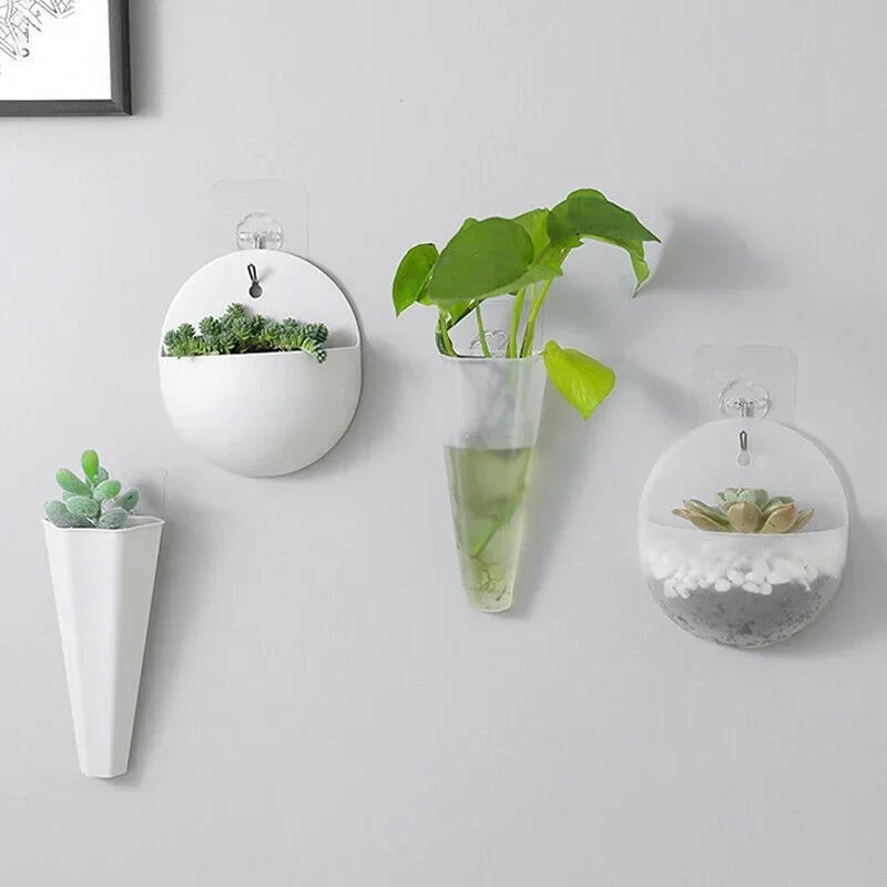 Wall Hanging Flower Pot with Hook | Modern Plant Wall Vase