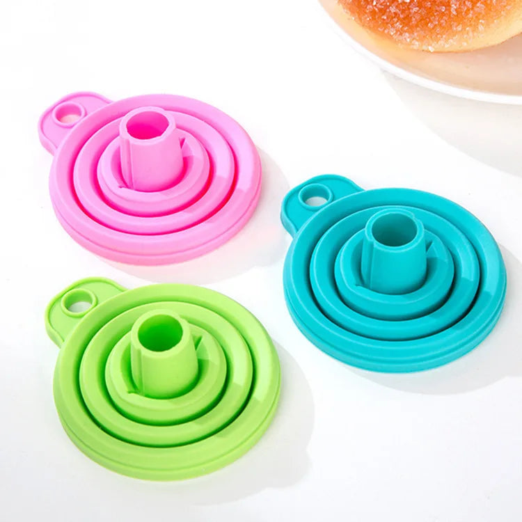 Food Grade Silicone Folding Funnel – Portable Kitchen Funnel Silicone Kitchen Funnel Peaceful Pleasures Health and Wellness random