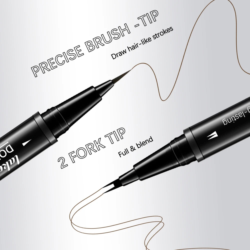 5 Colors Double-headed Brow Ink Eyebrow Pen 2 Fork Eyebrow Pencil Waterproof Liquid Eyebrow Pencil Long Lasting Women Cosmetics Peaceful Pleasures Health and Wellness