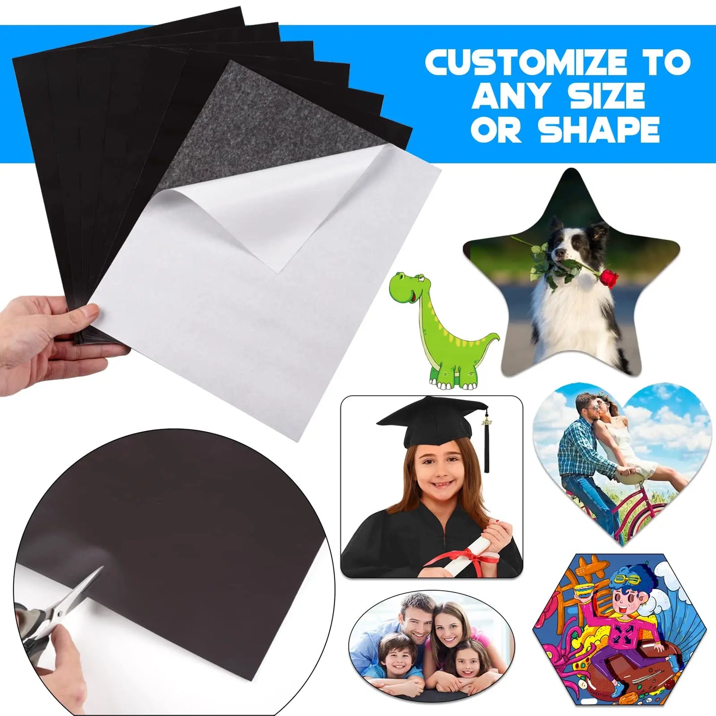 Magnetic Adhesive Backed Stickers DIY Photo Fridge Soft