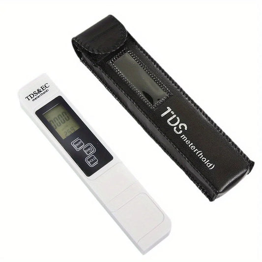 3 in 1 Portable Water Meter Pen High Accuracy TDS/Temp/EC-Conductivity Tester LCD Water Analyzer for Aquariums Pools Home-use Peaceful Pleasures Health and Wellness White