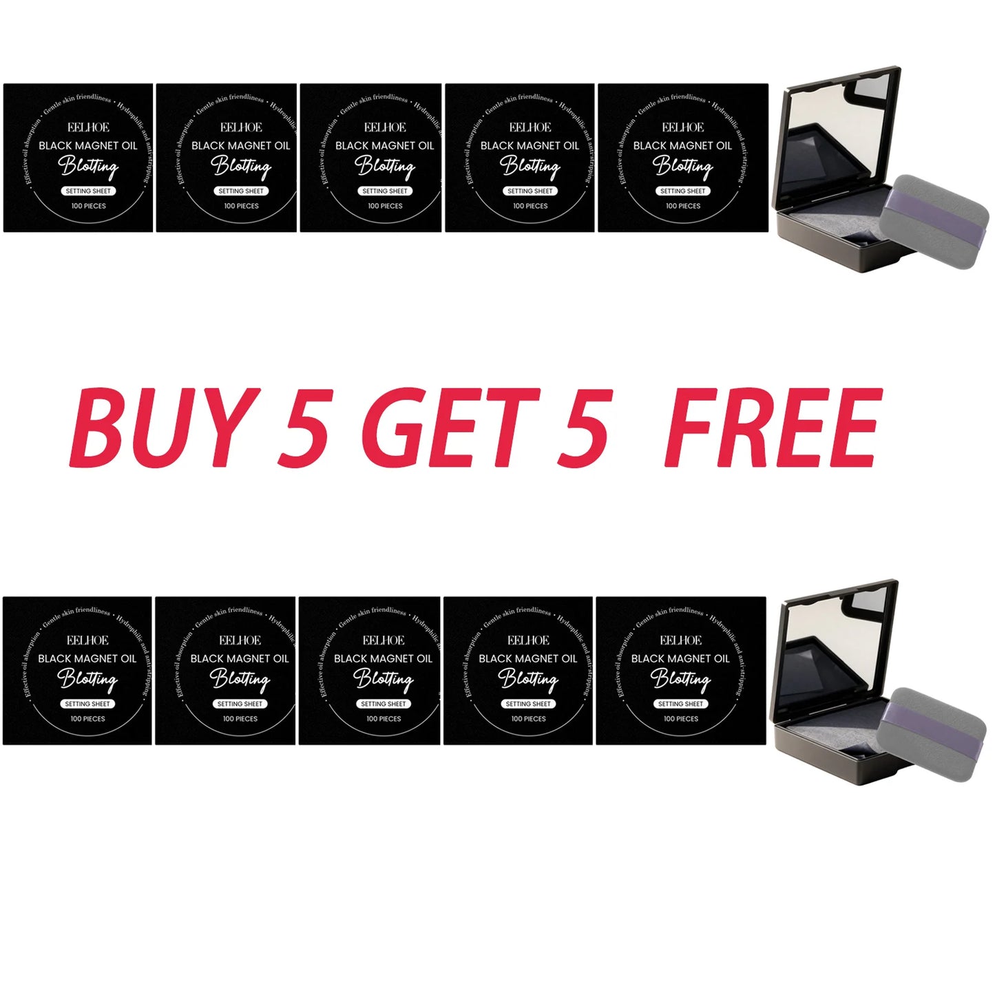 Eelhoe Facial Oil-Blotting Papers 100pc | Matte Oil Control Oil Blotting Sheets Peaceful Pleasures Health and Wellness BUY 5 GET 5 FREE