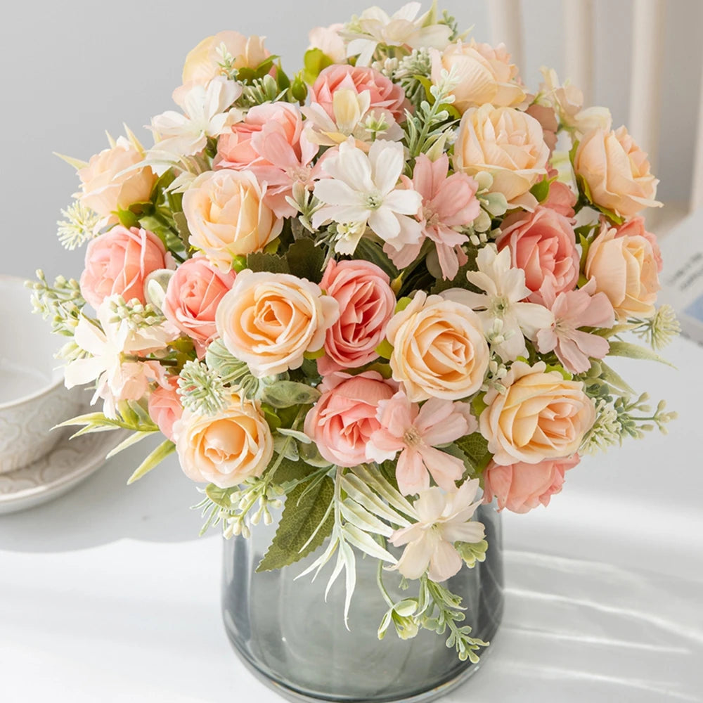Artificial Silk Rose Bouquet | Wedding, Home & Valentine's Decor