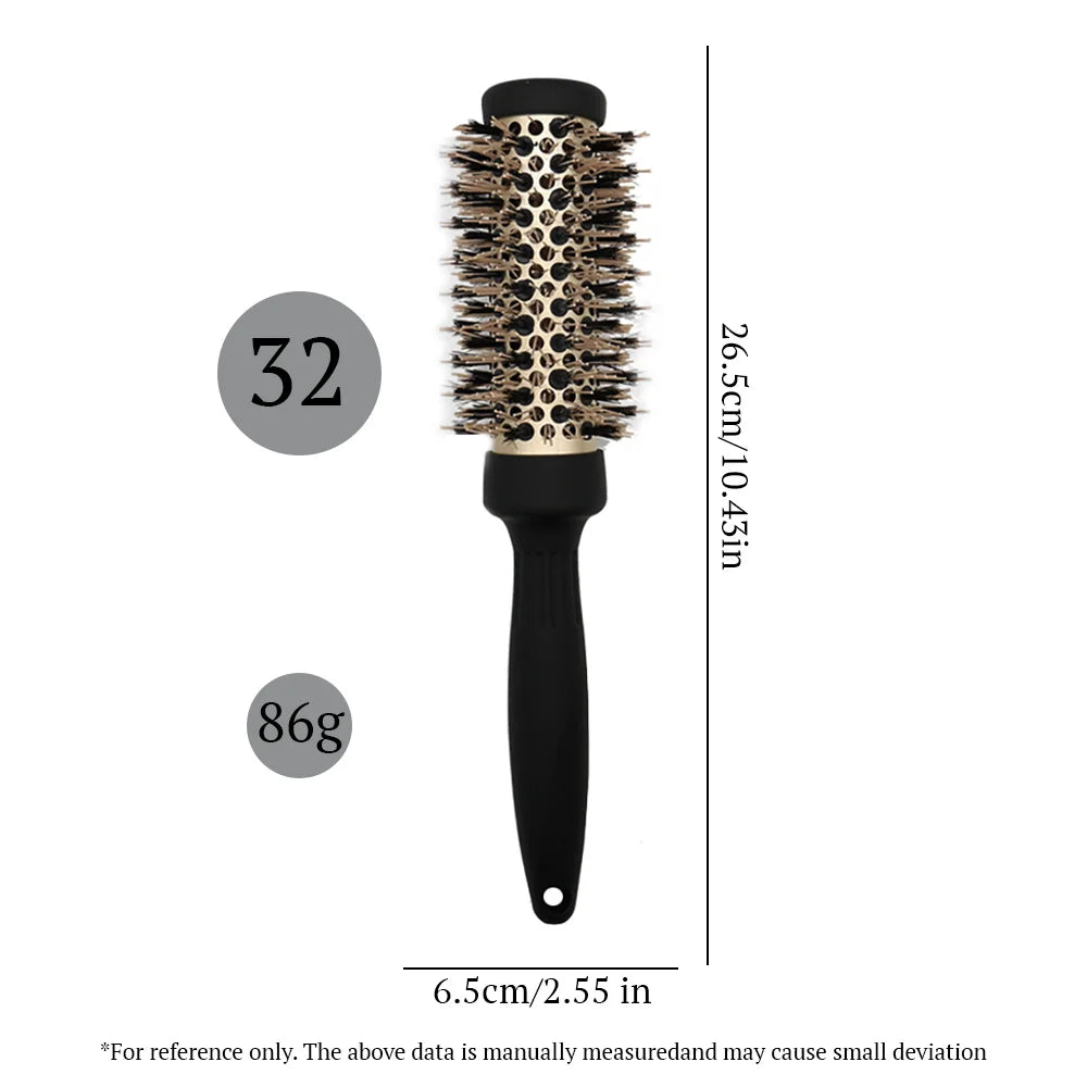 Ceramic Round Barrel Comb – 5 Sizes, Heat Resistant Styling Tool