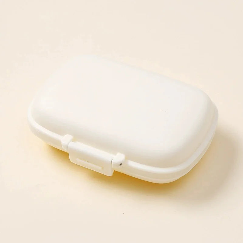 Portable Vitamin Pill Box Cases Organizer Tablet for 7 Days 8 Grids Travel with Large Compartments for Medicine Fish Oils Peaceful Pleasures Health and Wellness WHITE