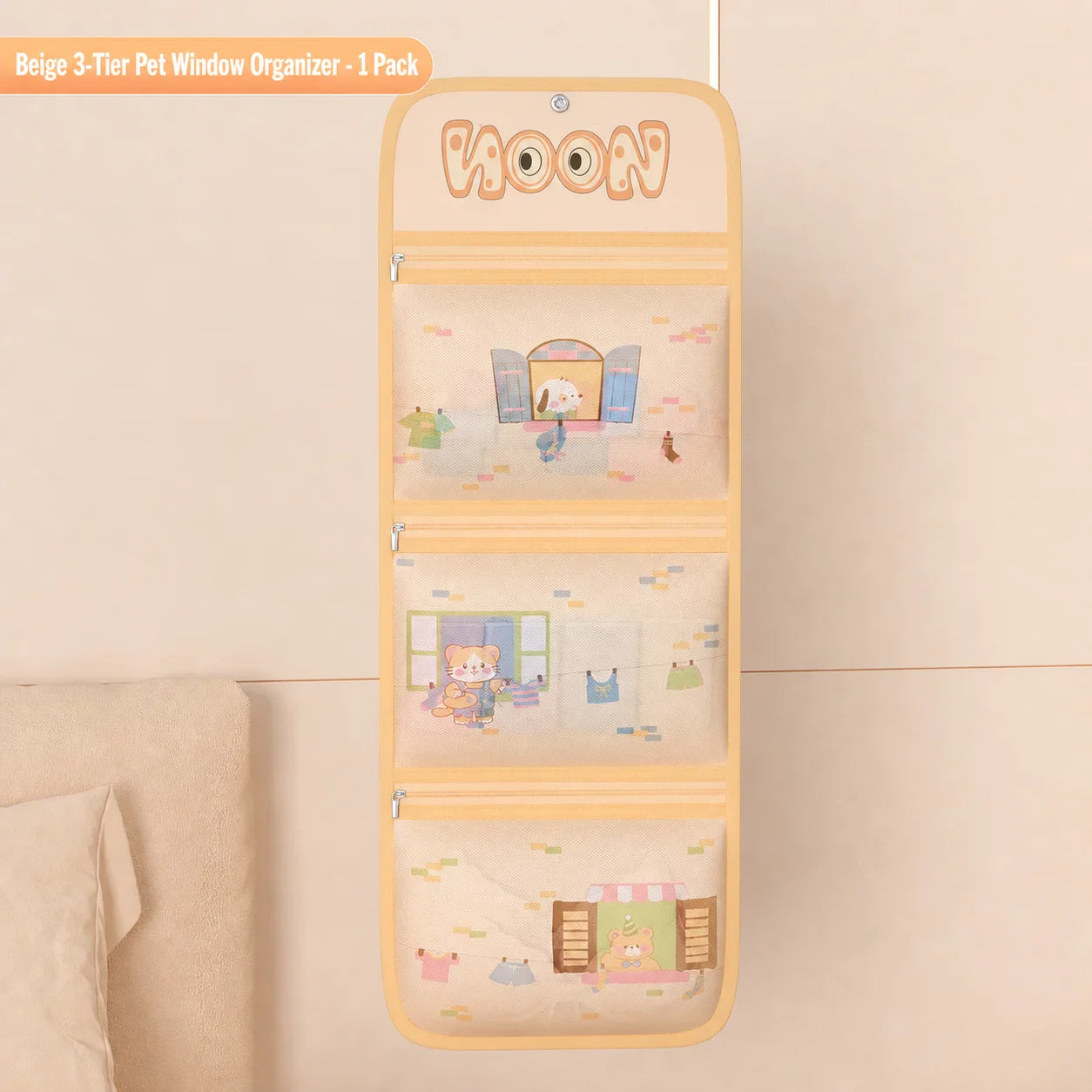 Hanging Mesh Storage Bag – Cartoon Closet Organizer