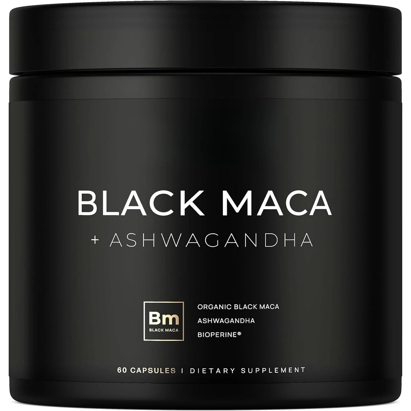 Organic Black Maca Root & Ashwagandha Supplement – 60 Caps