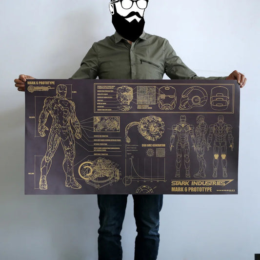 Classic Movie Character Kraft Paper Poster | Large Wall Art Kraft Paper Poster Peaceful Pleasures Health and Wellness 101x50.5cm