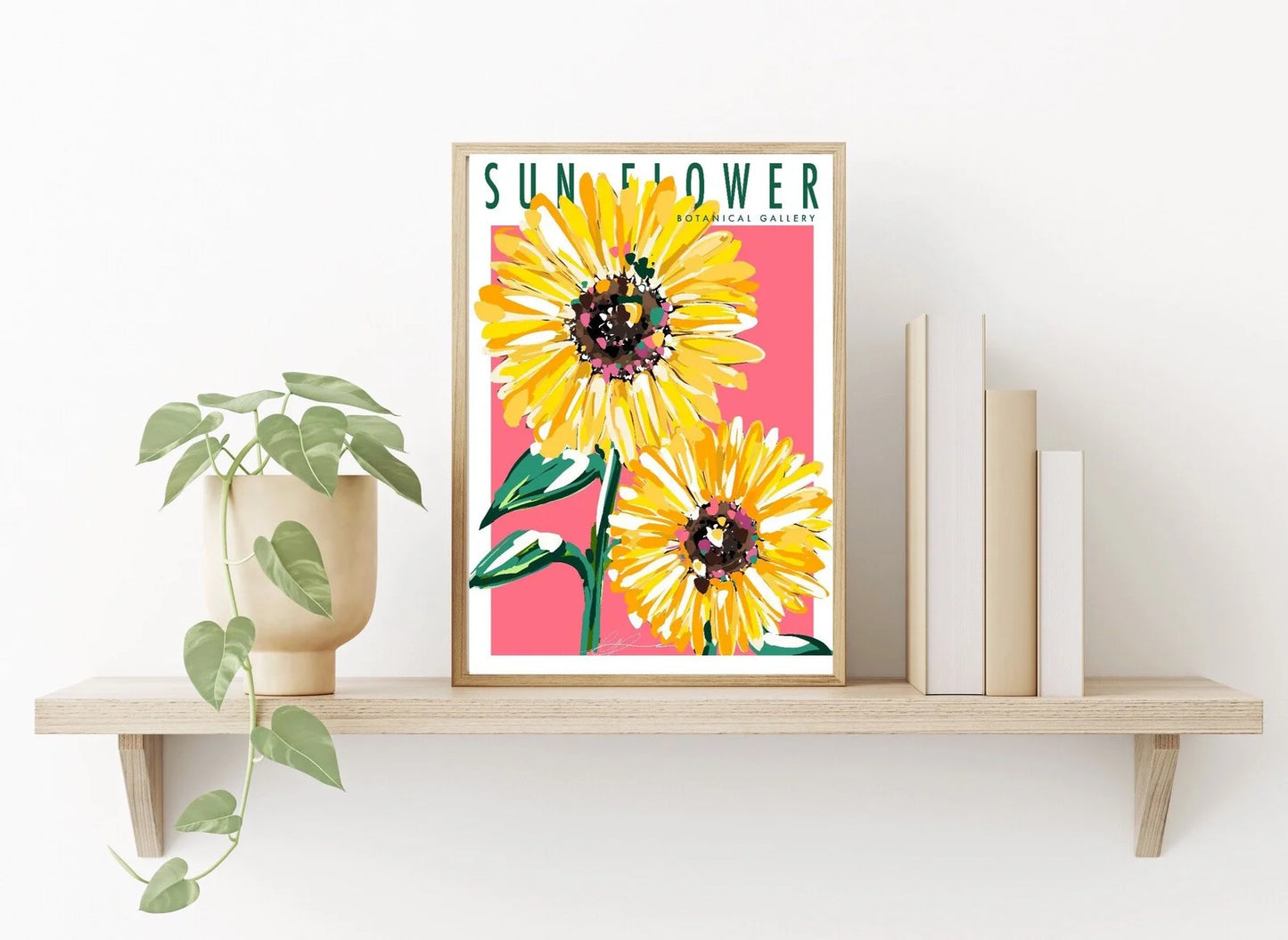 Sun flower wall art Print |Floral Prints | Botanical flower prints |kitchen dining wall art decor| bright colorful wall art deco Peaceful Pleasures Health and Wellness