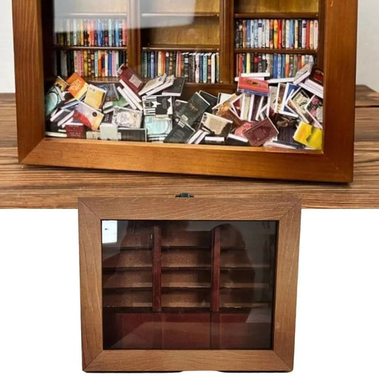 Miniature Wooden Bookshelf Fidget Sensory Desk Decor Toy Miniature Bookshelf Decor Peaceful Pleasures Health and Wellness