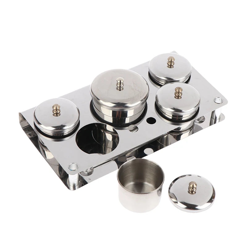 3/5pcs Stainless Dappen Dish Cups Set Salon Manicure Acrylic Powder Liquid Container Organizer Tray Dappen Dish Nail Art Tools Peaceful Pleasures Health and Wellness