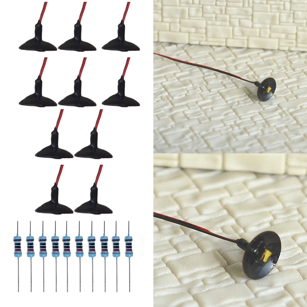 Sets Wall Lamppost Street Light Model Railway Train Lamp Black Led