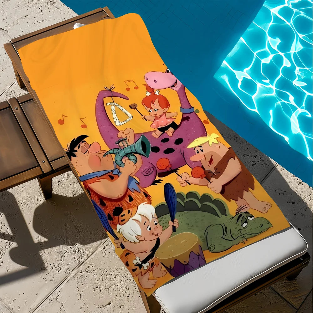 Flintstones Cartoon Beach Towel | Quick Dry Soft Pool Towel