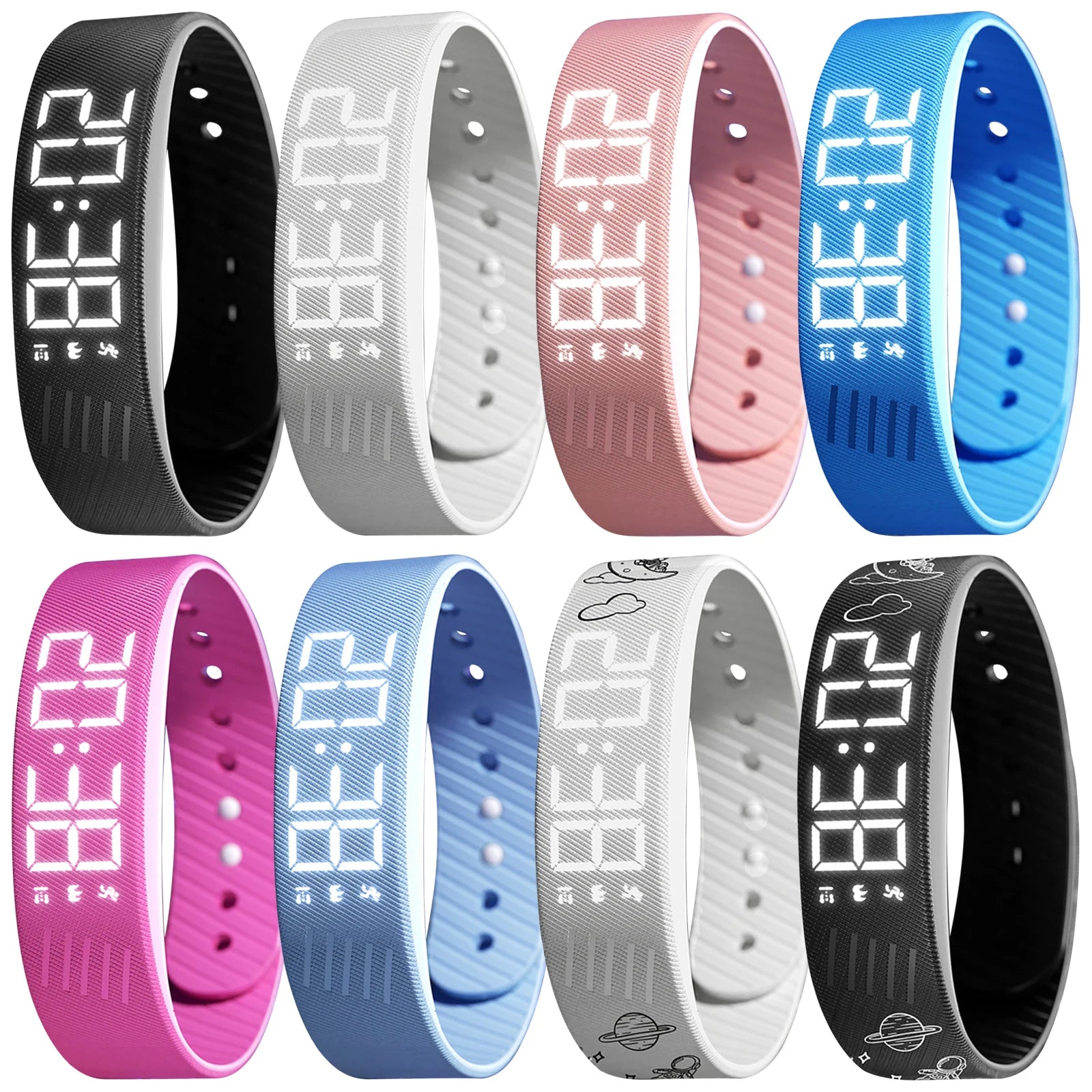 Vibrating Alarm Wristband Waterproof Silent Vibration Alarm Watch with Step Counter Pedometer for Heavy Sleepers Students Peaceful Pleasures Health and Wellness