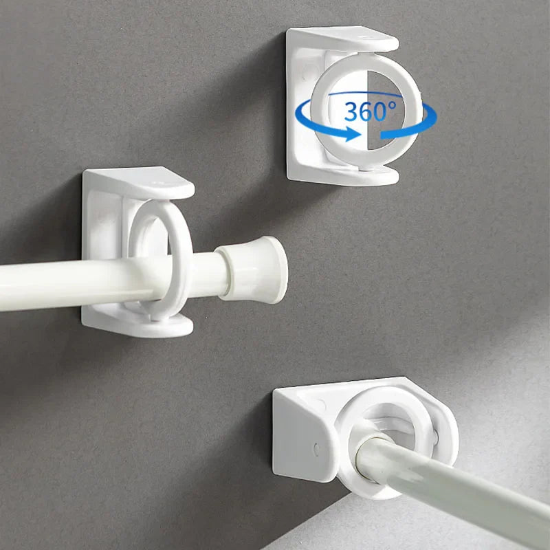 360° Rotatable No-Drill Pole Fixator | Shower & Towel Rod Bracket