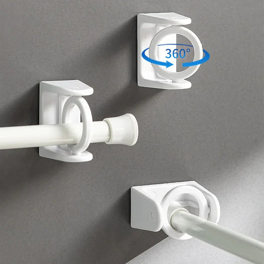 360° Rotatable No-Drill Pole Fixator | Shower & Towel Rod Bracket Rod Bracket Fixator Oasis Select