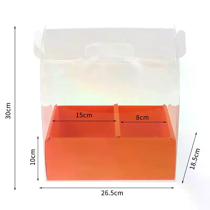 Clear PET Cake & Flower Gift Box with Handle | Party Favor Gift Box Peaceful Pleasures Health and Wellness