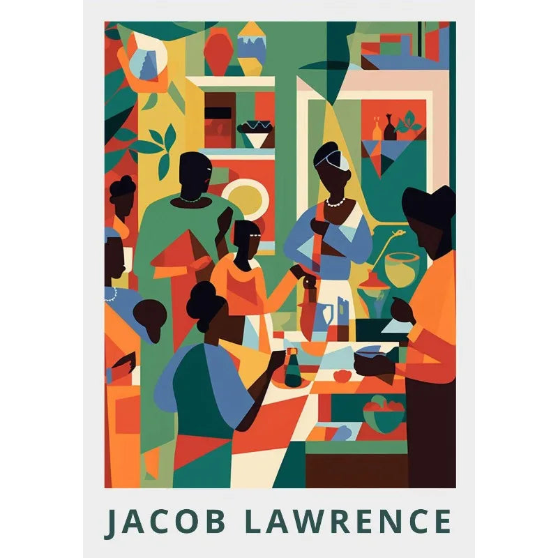 Minimalist Jacob-Lawrence The Migration African American Classic Exhibition Poster Canvas Painting Wall Pictures Home Decor Peaceful Pleasures Health and Wellness 4 40x60cm Unframed