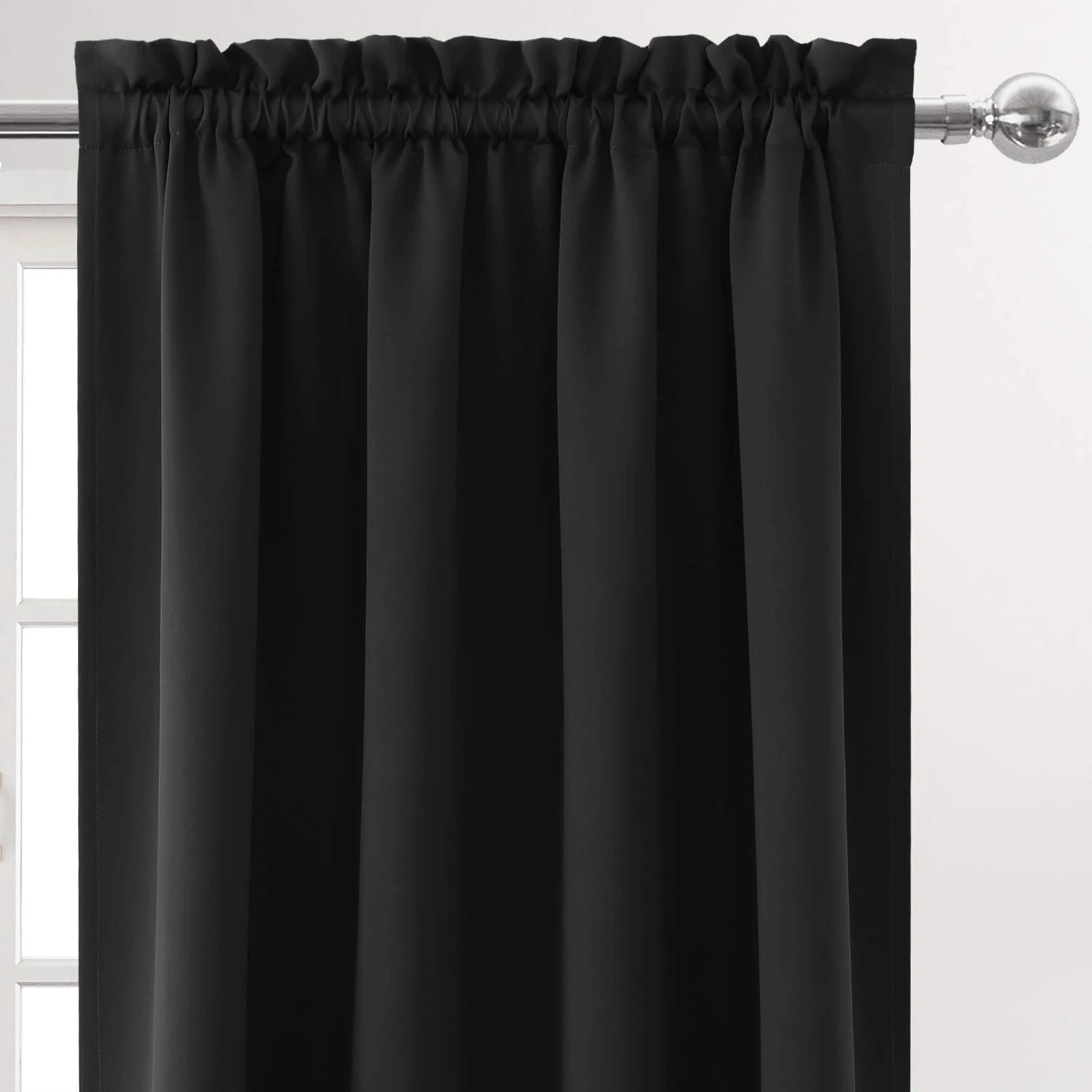1/2pc Panel Blackout Curtains Black Drapes Light Reducing Thermal Insulated for Living Room Bedroom Office Window Decoration Peaceful Pleasures Health and Wellness