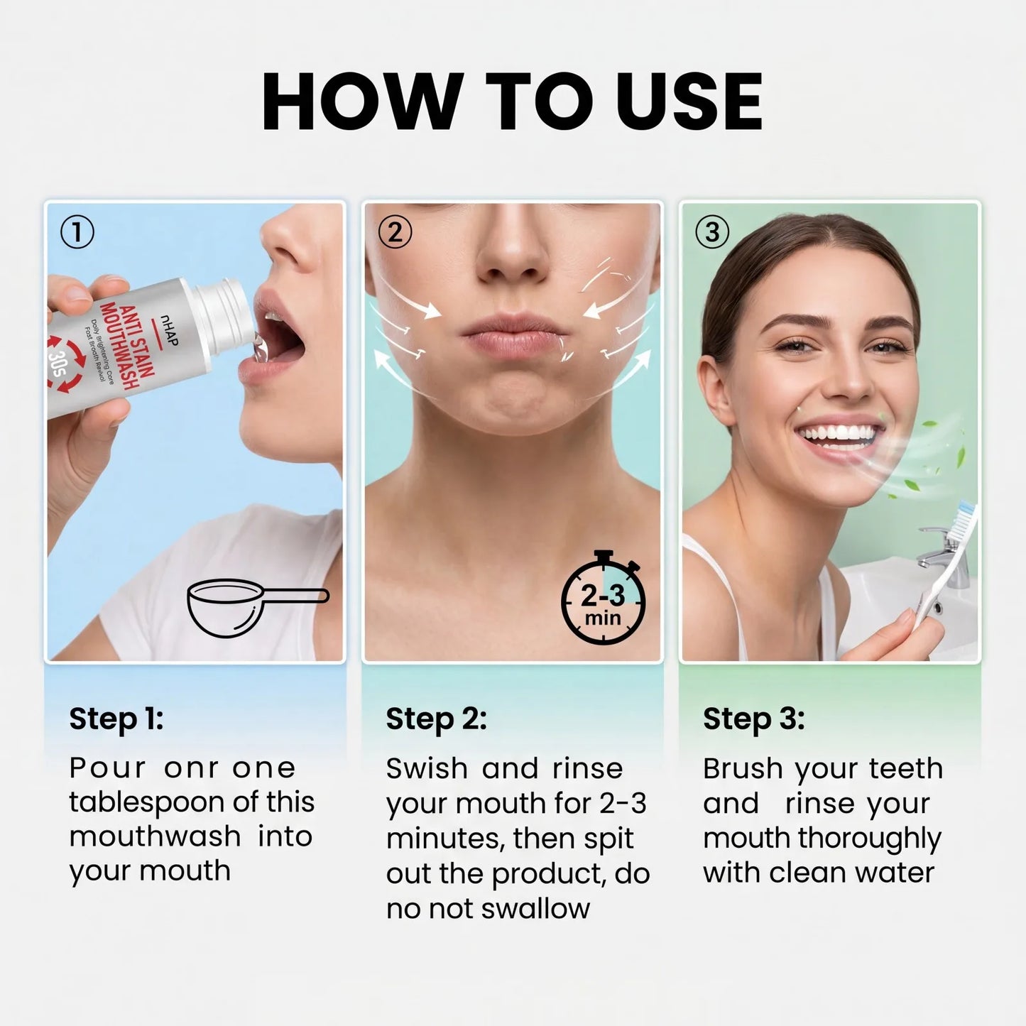 nHAP Whitening Mouthwash – Anti-Stain & Fresh Breath 237ml