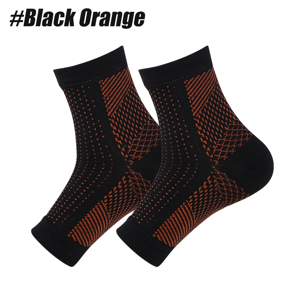 Soothe Socks Neuropathy Pain Relief | Ankle Compression Sleeve Ankle Compression Sleeve Peaceful Pleasures Health and Wellness Black Orange S/M