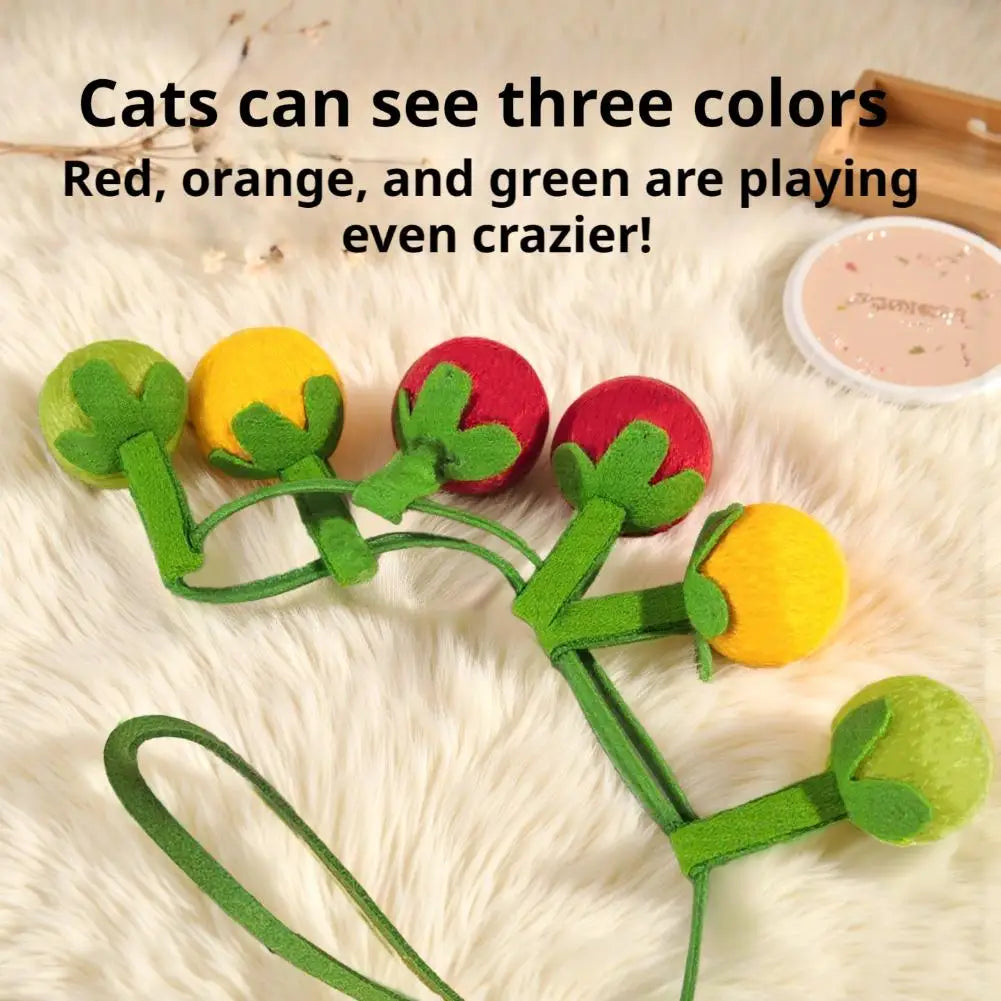Interactive Catnip Bell Cat Teaser Toy – Cherry Tomato 3-Pack