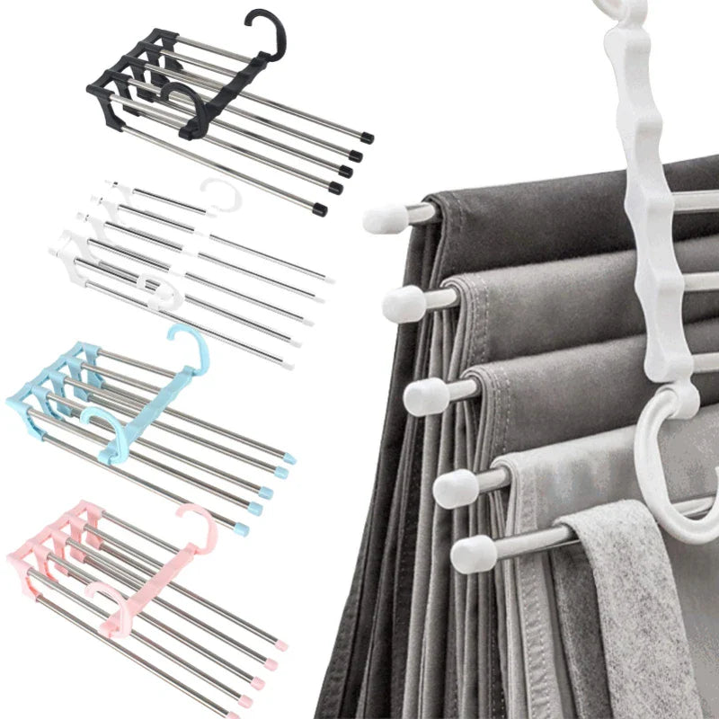 5-in-1 Space-Saving Pants Hanger | Closet Organizer Rack