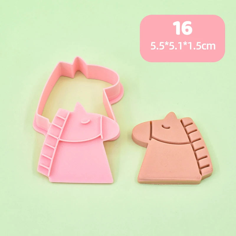 3D Horse Cookie Cutter Stamp | Chinese New Year Baking Mold Cookie Cutter Mold Peaceful Pleasures Health and Wellness 16