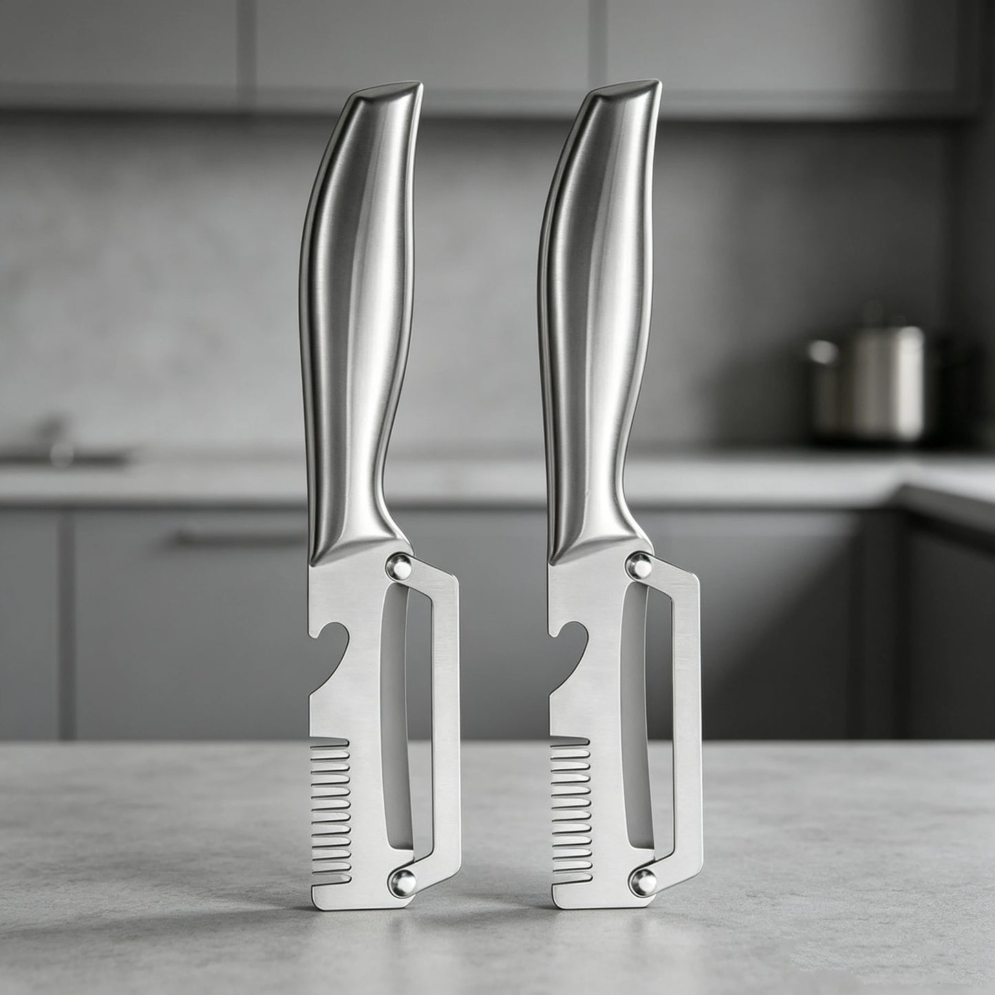 Stainless Steel Peeler with Wooden Handle – Multi-Function Fruit & Vegetable Peeling Tool Peaceful Pleasures Health and Wellness 2pcs Stainless ste
