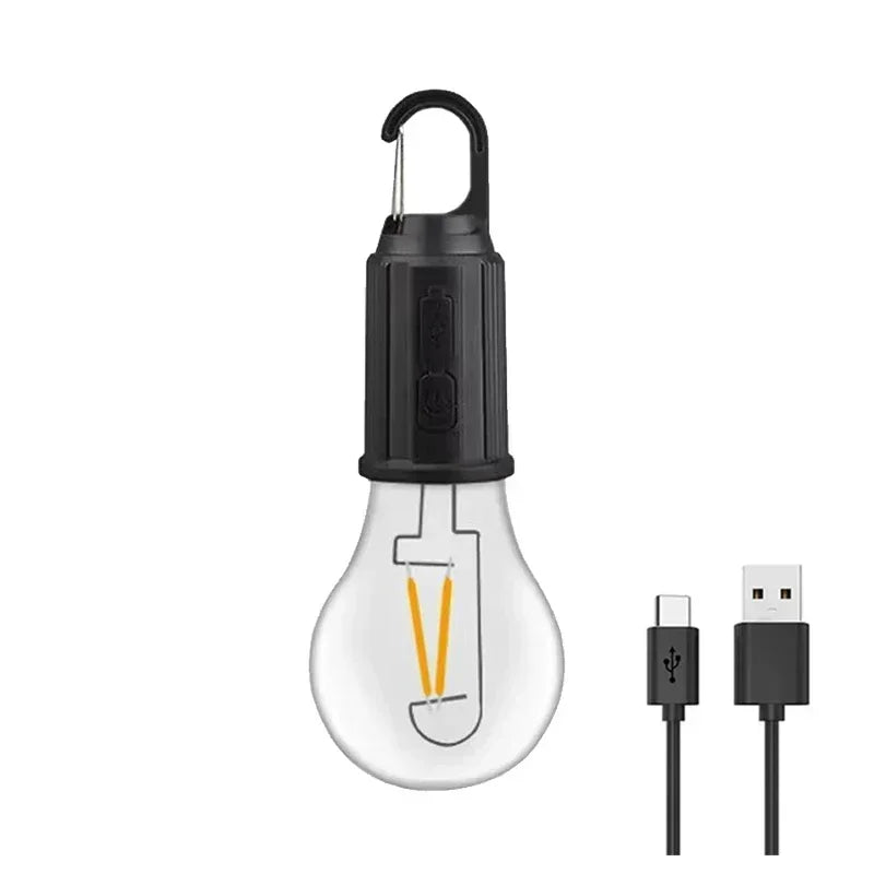 LED Solar Camping Lantern – USB Rechargeable Dimmable Bulb Hook