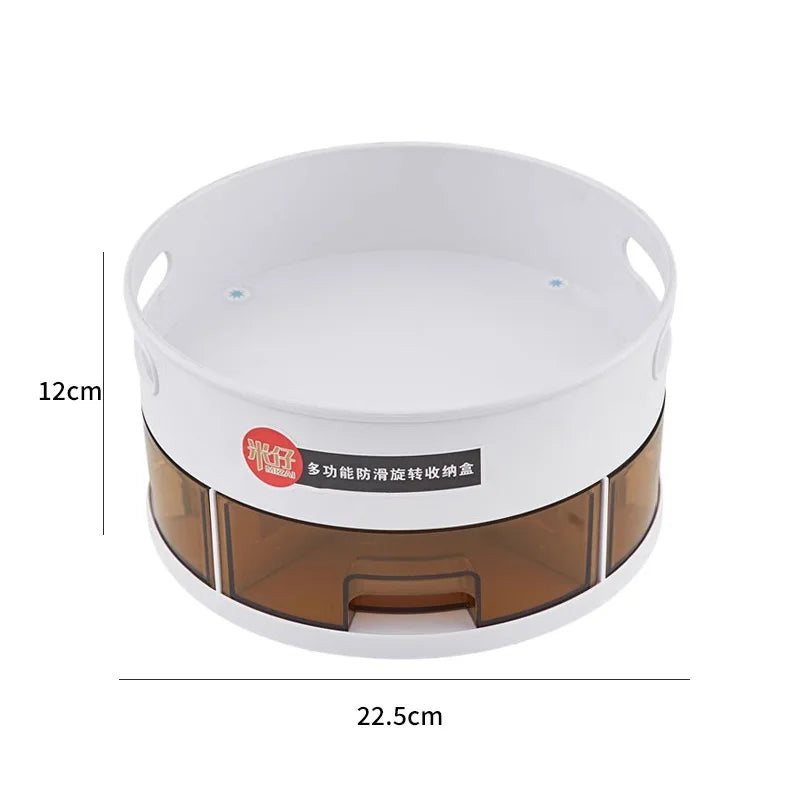 Space Saving Modern Design Rotating 360 Degree Countertop Spice Organizer for Small Kitchens Home Cooks and Busy Households Peaceful Pleasures Health and Wellness WHITE