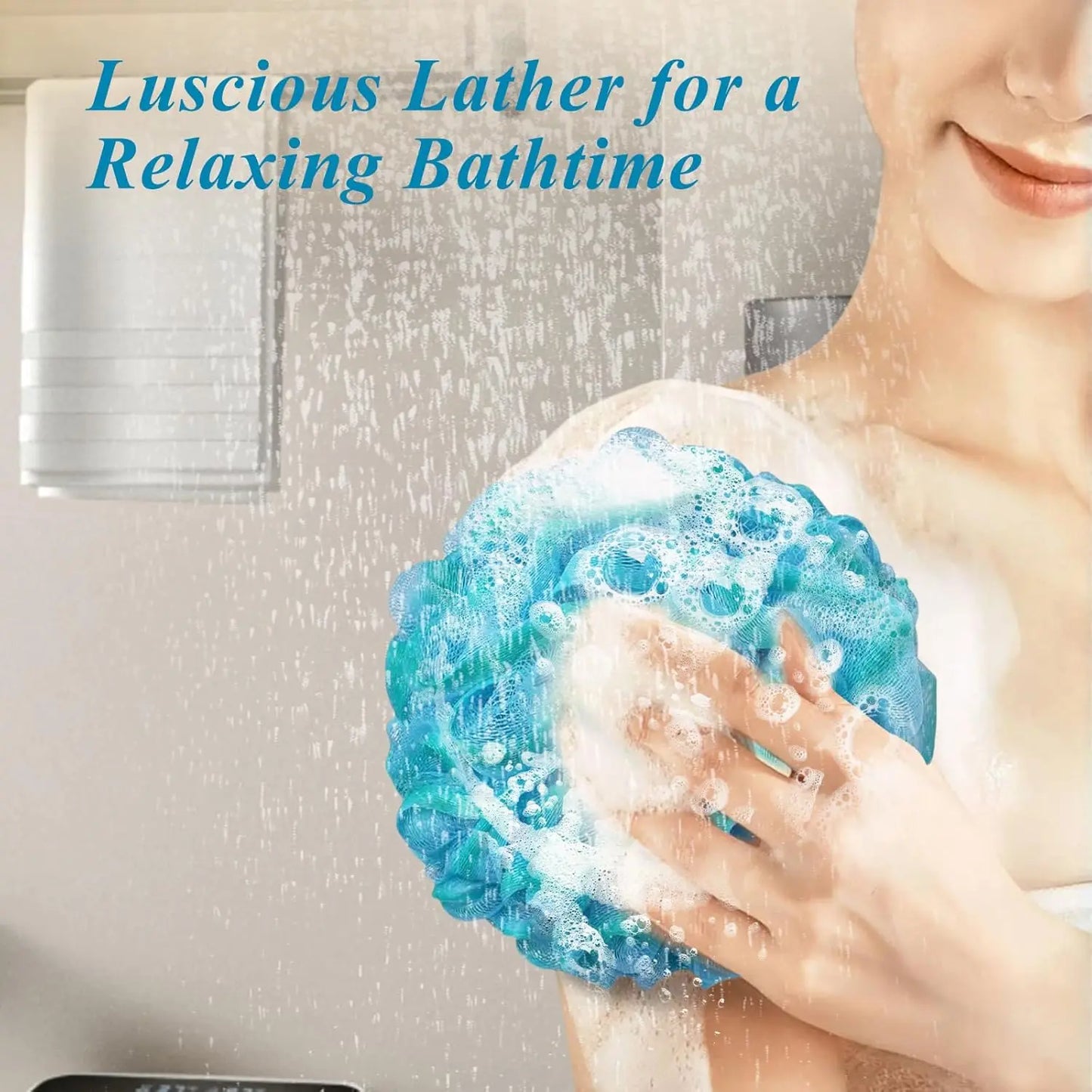 4-Pack Large 75g Loofah Bath Sponges – Exfoliating Body Scrubber
