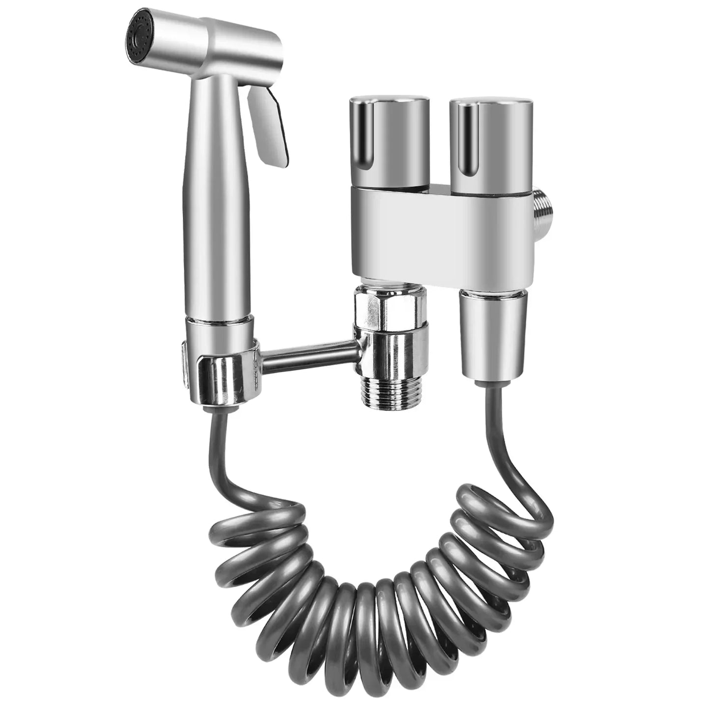 Handheld Toilet Bidet Water Sprayer for High Pressure with Hose for Feminine Baby Wash Self-Cleaning Hygiene Accessories Peaceful Pleasures Health and Wellness Silvery G1/2