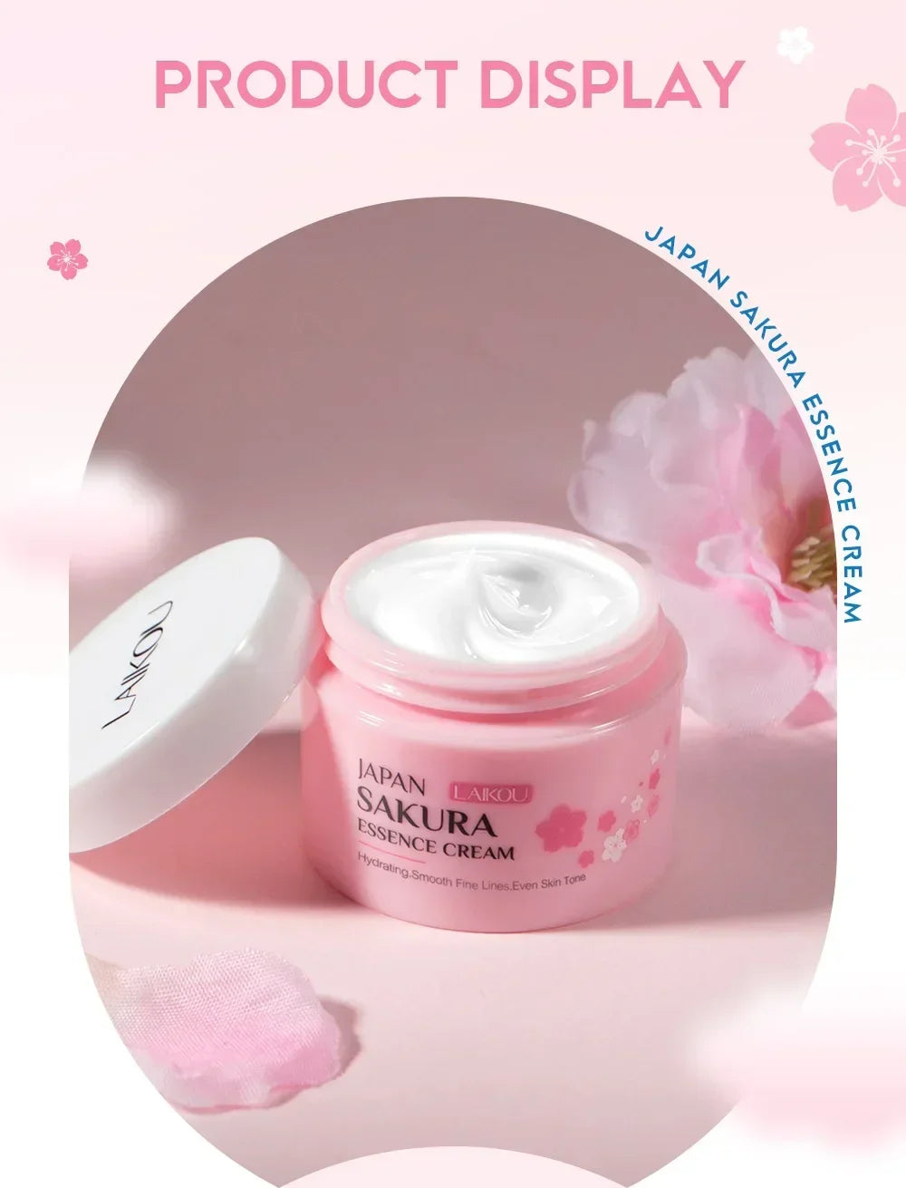 LAIKOU Sakura Cherry Blossom Facial Cream Moisturizer Peaceful Pleasures Health and Wellness