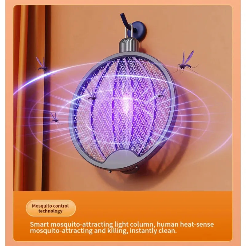 3-in-1 Rechargeable Foldable Mosquito Swatter & Bug Zapper Lamp
