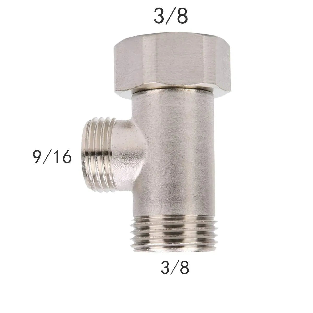 Copper 3-Way T Valve Adapter | Bidet & Shower Diverter